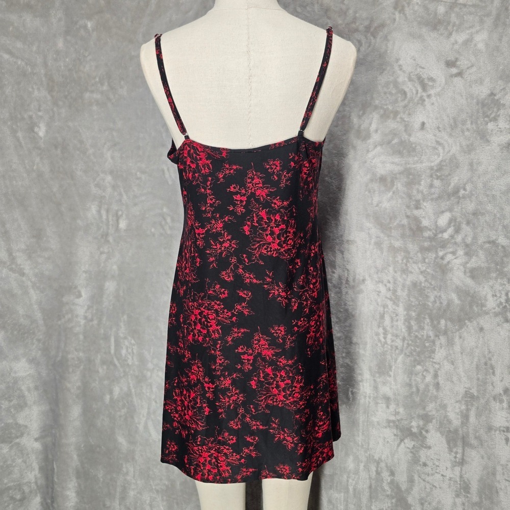 Y2K Donatella Slip Mini Dress Whimsigoth Night Gown Fairy Grunge Lace Strech Med - Picture 9 of 15